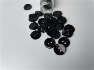 Skjorte knap - perlemor i sort, 13 mm
